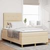 vidaXL Boxspring bed met hoofdeinde Cr&egrave;me 120 x 190 cm Stof
