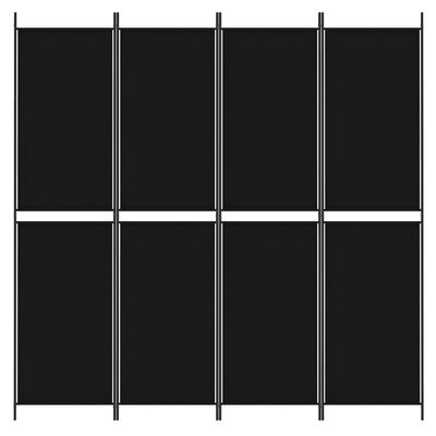 vidaXL Kamerscherm met 4 panelen 200x200 cm stof zwart