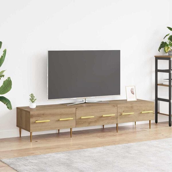 vidaXL TV-kast met lade Artisan Eiken 150 x 36 x 30 cm Bewerkt hout