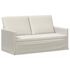 vidaXL 2-zits bank Cr&egrave;mekleurig 150 x 81 x 82 cm fluweel