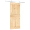 vidaXL Schuifdeur Natuurlijk en Wit 90 x 210 cm Massief Grenenhout