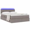 vidaXL Opbergbed met LED met matras met LED Taupe 140 x 200 cm Stof