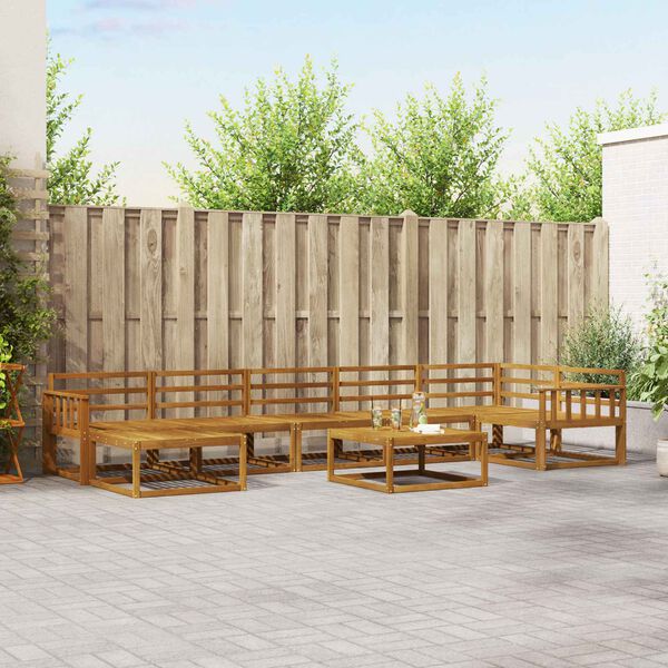 vidaXL Buiten bankenset 8 pcs Naturel Massief Acaciahout