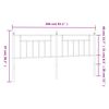 vidaXL Hoofdbord 200 cm metaal wit