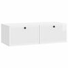 vidaXL Wandbeugel TV-kast Hoogglans Wit 98 x 41 x 30 cm Bewerkt hout