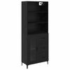 vidaXL Hoge kast Zwart Eiken 69,5 x 34 x 180 cm Bewerkt hout