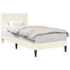vidaXL Bedframe met hoofdeinde Cr&egrave;mekleurig 90 x 190 cm Katoen Stof