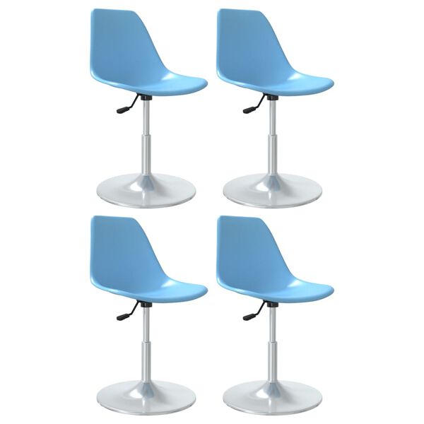 vidaXL Eetkamerstoelen draaibaar 4 st PP blauw