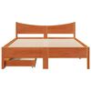 vidaXL Bedframe met lades massief grenenhout wasbruin 140x200 cm