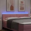 vidaXL LED Hoofdbord met LED-stripverlichting Roze 180 cm Fluweel