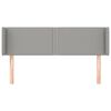 vidaXL Hoofdbord met randen 147x16x78/88 cm stof lichtgrijs