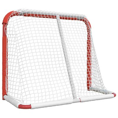 vidaXL Hockeydoel 137x66x112 cm polyester rood en wit
