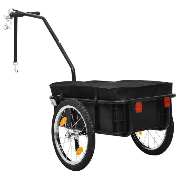 vidaXL Fietstrailer/trekwagen 155x60x83 cm staal zwart