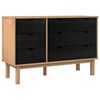vidaXL Ladenkast OTTA Zwart 111 x 43 x 73,5 cm Massief grenenhout