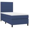 vidaXL Boxspring met matras stof blauw 90x200 cm