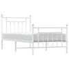 vidaXL Bedframe met hoofd- en voeteneinde metaal wit 90x200 cm