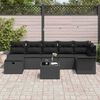 vidaXL Tuin Sofa Set met kussen met opslag 8 pcs Zwart Poly riet