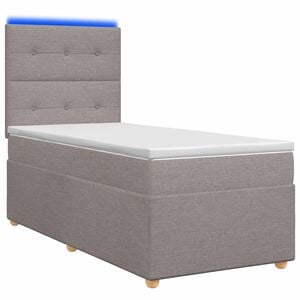 vidaXL Boxspringbed met matras met hoofdeinde Taupe 90 x 190 cm Stof