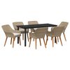 vidaXL Tuin eettafelset 7 st Beige poly rattan