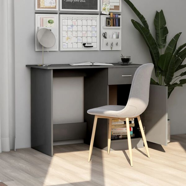 vidaXL Bureau 100x50x76 cm bewerkt hout grijs