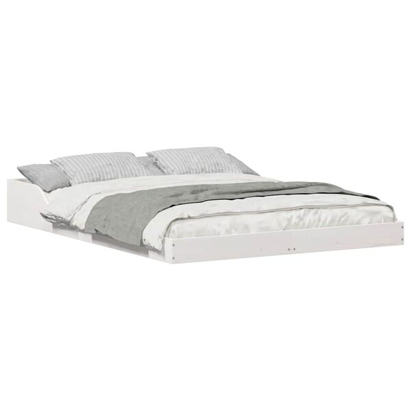 vidaXL Bedframe Wit 120 x 190 cm Massief grenenhout