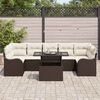 vidaXL Tuin Sofa Set met kussen 8 pcs Bruin en Crème poly rattan