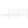 vidaXL Bedframe met hoofdbord metaal wit 183x213 cm
