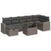 vidaXL 8-delige Loungeset met kussens poly rattan grijs