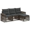 vidaXL Tuinbankenset 4 st Grijs en Donkergrijs poly rattan