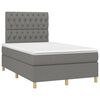 vidaXL Boxspring met matras en LED stof donkergrijs 120x200 cm