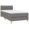 vidaXL Boxspring met matras stof donkergrijs 90x190 cm