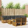 vidaXL Sofa-Sets 9 pcs Natuurlijk en Antraciet Massief Acaciahout