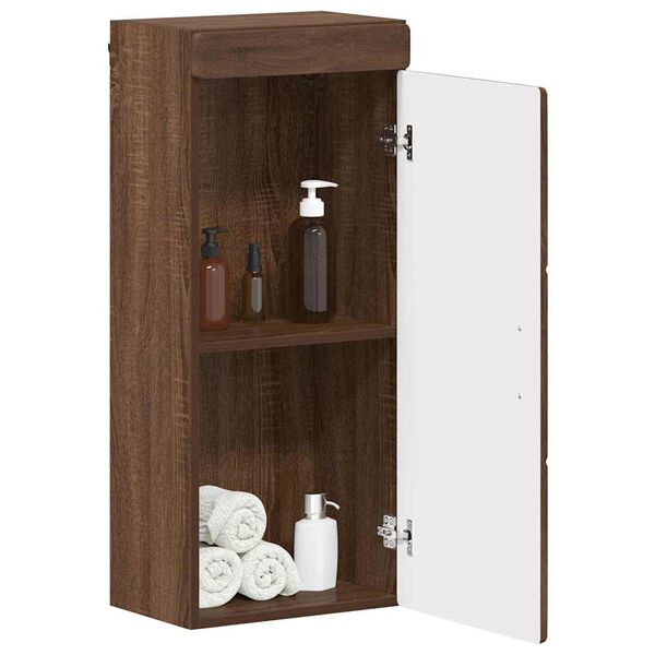 vidaXL Badkamer wandkast met plank TULUM Bruin Eiken 37 x 24,5 x 86 cm