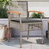 vidaXL Tuinstoelen 2 st met kussens poly rattan en acaciahout grijs