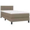 vidaXL Boxspring met matras stof taupe 100x200 cm