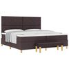 vidaXL Boxspring bed met hoofdeinde Donkerbruin 200 x 200 cm Stof
