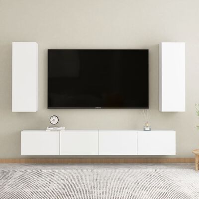 vidaXL Tv-meubelen 2 st 30,5x30x90 cm spaanplaat wit