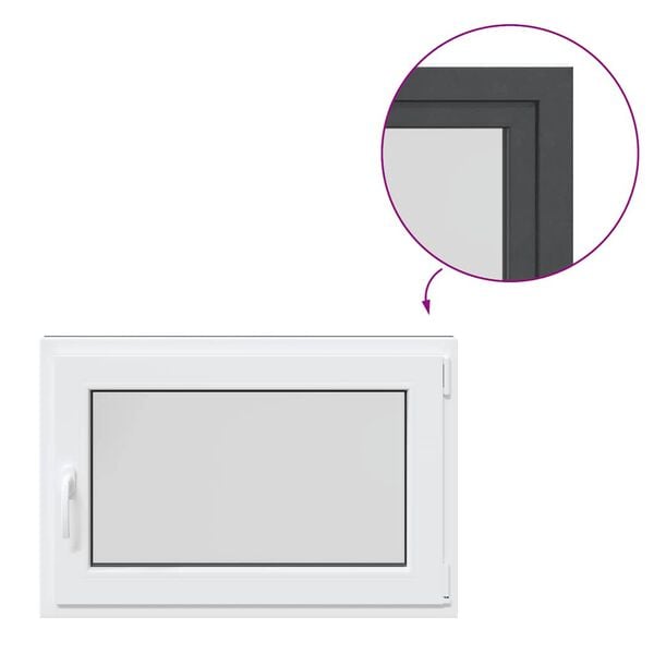 vidaXL Kelderraam "RISOR" 90x50 cm draai-kiep DIN rechts antraciet