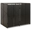 vidaXL Containerberging dubbel 140x80x117 cm poly rattan zwart