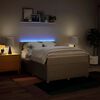 vidaXL Boxspring met matras stof cr&egrave;mekleurig 160x200 cm