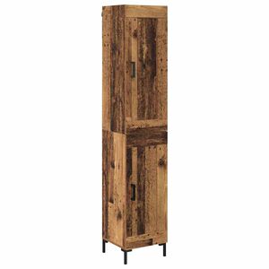 vidaXL Highboard Oud Hout 34,5 x 34 x 180 cm Bewerkt hout
