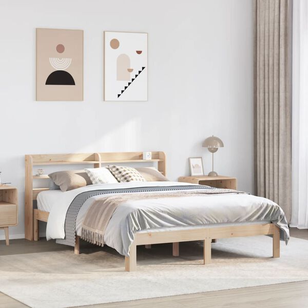 vidaXL Bedframe met hoofdbord massief grenenhout 120x200 cm