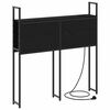 vidaXL Opberghoofdbord met Oplaadstation Zwart eiken 78 x 15 x 98 cm