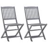 vidaXL Opklapbare stoelen, 2 stuks, massief acaciahout