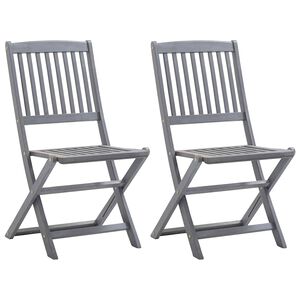 vidaXL Opklapbare stoelen, 2 stuks, massief acaciahout