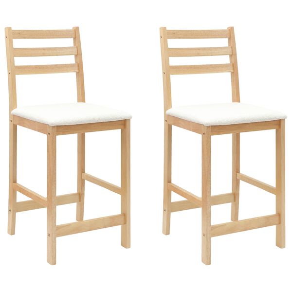 vidaXL Eettafelstoelen 2 pcs Naturel 40 x 47,5 x 99,5 cm