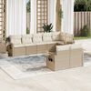 vidaXL 8-delige Loungeset met kussens poly rattan beige