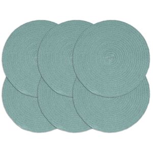 vidaXL Placemats 6 st rond 38 cm katoen effen groen
