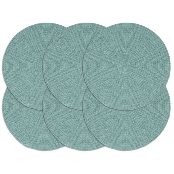 vidaXL Placemats 6 st rond 38 cm katoen effen groen