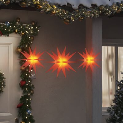 vidaXL Kerstlampen met LED's 3 st inklapbaar rood